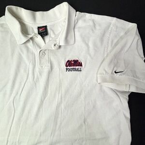 Ole Miss‎ Polo Shirt XL White Ole Miss Rebels Embroidered Logo Nike Team Cotton